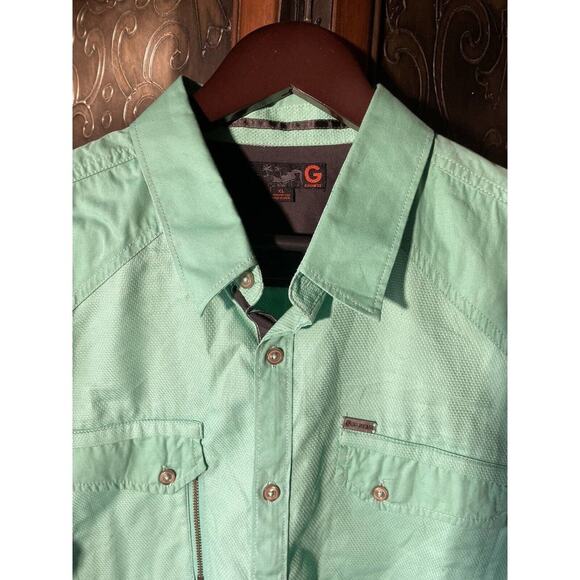 G by Guess Mint Green Men's‎ Button Up Long Sleeve Shirt Size XL - Picture 2 of 3